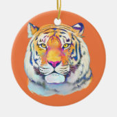 Tiger in Farben Keramik Ornament (Vorne)