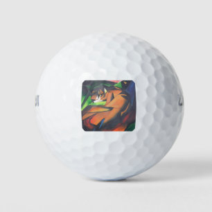 Tiger in geometrischer Art Stil Franz Marc Golfball