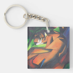 Tiger in geometrischer Art Stil Franz Marc Schlüsselanhänger