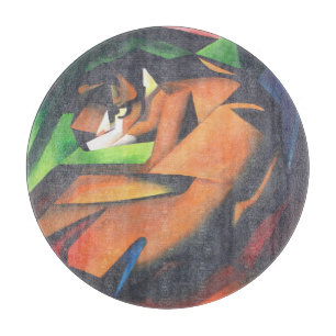 Tiger in geometrischer Art Stil Franz Marc Schneidebrett
