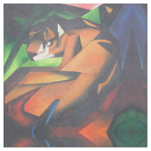 Tiger in geometrischer Art Stil Franz Marc Stoff (Nahaufnahme)