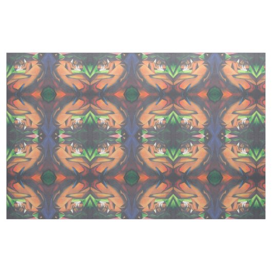 Tiger in geometrischer Art Stil Franz Marc Stoff (Fat Quarter (45,7 x 55,9 cm))