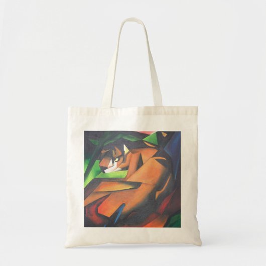 Tiger in geometrischer Art Stil Franz Marc Tragetasche (Vorne)