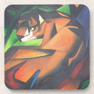 Tiger in geometrischer Art Stil Franz Marc Untersetzer