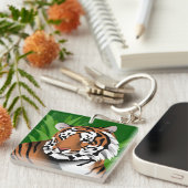 Tiger In Jungle Schlüsselanhänger (Vorderseite rechts)