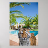 Tiger in Luxuriöse Villa Tierfotografie Poster (Vorne)