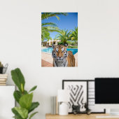 Tiger in Luxuriöse Villa Tierfotografie Poster (Heimbüro)