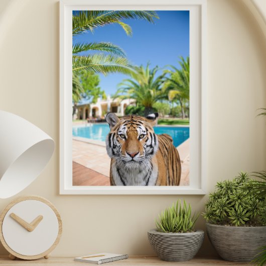 Tiger in Luxuriöse Villa Tierfotografie Poster