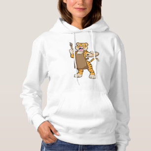 Tiger in Malerei mit Pinsel und Pinsel Hoodie