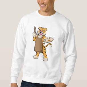Tiger in Malerei mit Pinsel und Pinsel Sweatshirt