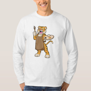 Tiger in Malerei mit Pinsel und Pinsel T-Shirt