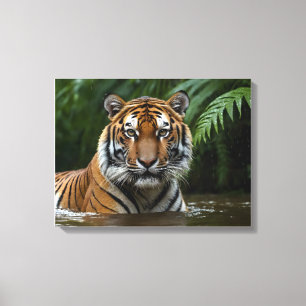 Tiger in Monsoon Rain Leinwanddruck
