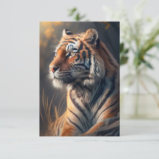 Tiger in Natur 3.5" x 5" Wohnung Dankeschön Karte (Stehend Vorderseite)