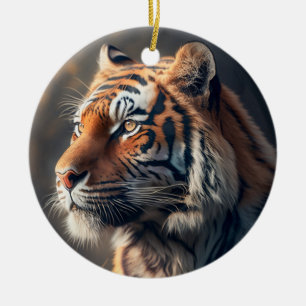 Tiger in Nature Keramik Circle Ornament