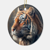 Tiger in Nature Keramik Circle Ornament (Links)