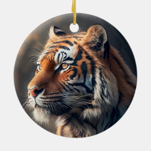 Tiger in Nature Keramik Circle Ornament (Hinten)