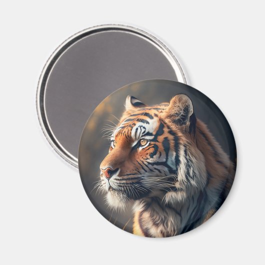 Tiger in Nature Standard, 2¼ Zoll Circle Magnet (Vorderseite/Rückseite)