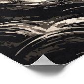 Tiger In Red Moon - Japanese Anime Art Poster (Ecke)