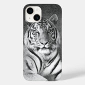 Tiger in Schwarz und Weiß Case-Mate iPhone Hülle (Rückseite)