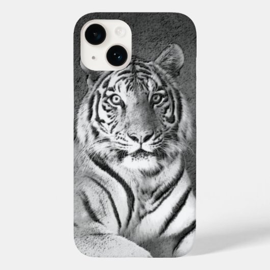 Tiger in Schwarz und Weiß Case-Mate iPhone Hülle (Rückseite)
