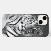 Tiger in Schwarz und Weiß Case-Mate iPhone Hülle (Rückseite (Horizontal))