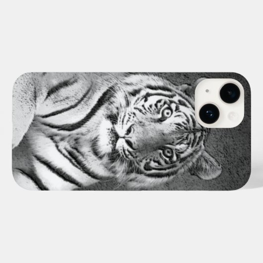Tiger in Schwarz und Weiß Case-Mate iPhone Hülle (Rückseite (Horizontal))