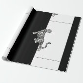 Tiger in Schwarz und Weiß Geschenkpapier (Ungerollt)