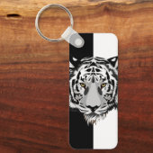 Tiger in Schwarz und Weiß Schlüsselanhänger (Vorderseite)