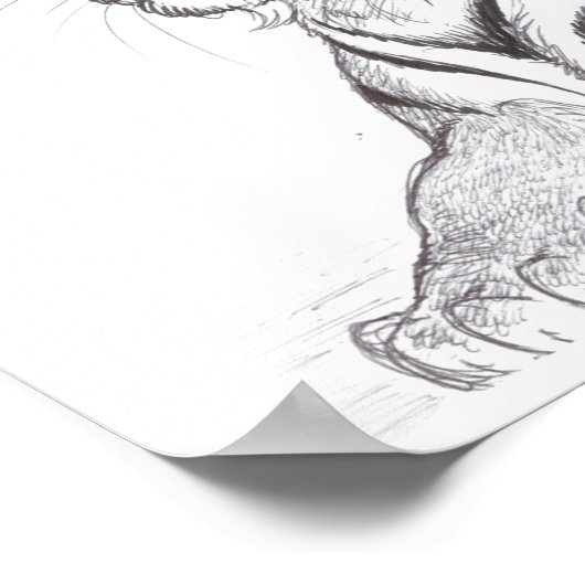 Tiger in schwarzem Poster (Ecke)