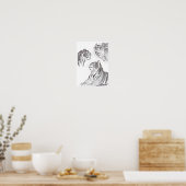 Tiger in schwarzem Poster (Küche)