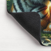 Tiger in Sonnenbeleuchtungs-Waldmalerei Mousepad (Ecke)
