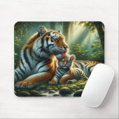 Tiger in Sonnenbeleuchtungs-Waldmalerei Mousepad (Mit Mouse)