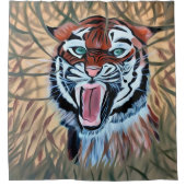 Tiger in wart duschvorhang (Vorderseite)
