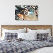 Tiger in Wasser 2 Leinwanddruck (Insitu (Schlafzimmer))