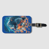 Tiger in Wasser - Für Reisen, Gepäckanhänger (Vorderseite (Horizontal))