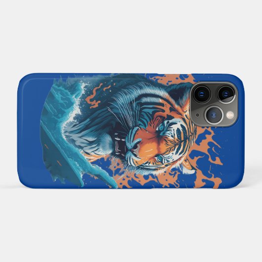 Tiger in Wasser - Für Reisen, Gepäckanhänger Case-Mate iPhone Hülle (Rückseite (Horizontal))