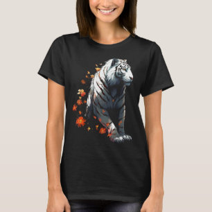 Tiger in Weiß - Blume Artwork - Animal Art Tige T-Shirt