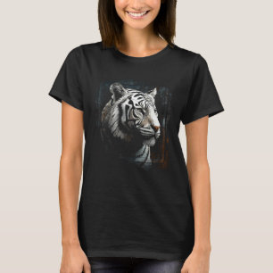 Tiger in Weiß Kunstwerk Tier Tiger T-Shirt