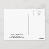 Tiger in Window Cat Art Postcard Postkarte (Rückseite)