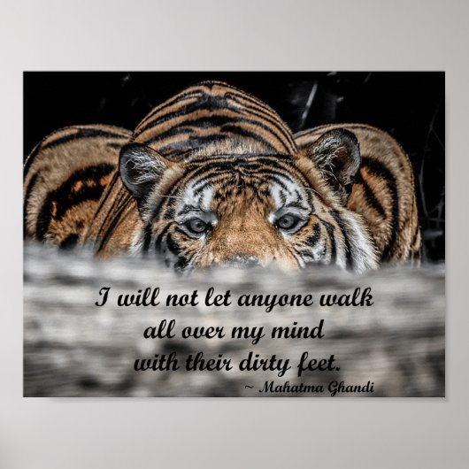 Tiger-inspirierendes Poster kreuzen (Vorne)
