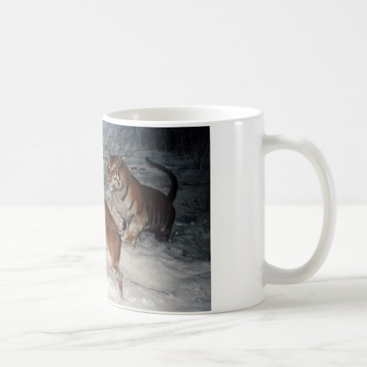 Tiger jagt Hirsche Tasse (Rechts)