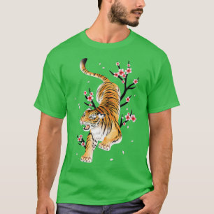 Tiger Japanische Kirschblüten-Blume Vintage Sakur T-Shirt