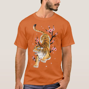 Tiger Japanische Kirschblüten-Blume Vintage Sakur T-Shirt