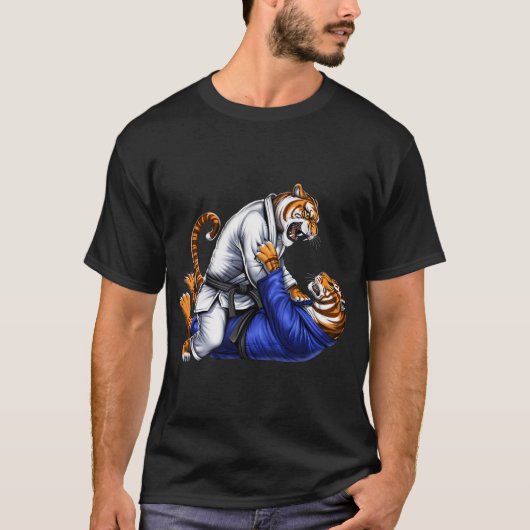 Tiger Jiu-Jitsu Ringer T-Shirt (Vorderseite)