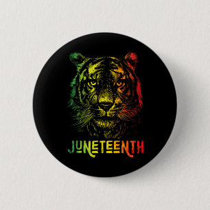 Tiger Juneteente Cool Black History African Americ Button