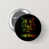 Tiger Juneteente Cool Black History African Americ Button (Vorne & Hinten)