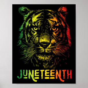 Tiger Juneteente Cool Black History African Americ Poster