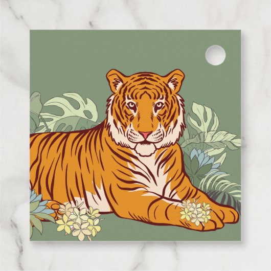 Tiger-Junge-Party, Tierdschungel Geschenkanhänger (Rückseite)