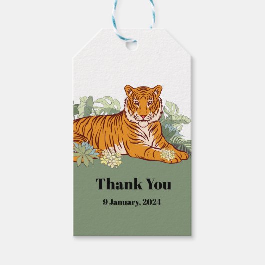 Tiger-Junge-Party, Tierdschungel Geschenkanhänger (Vorderseite)