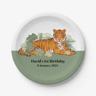 Tiger-Junge-Party, Tierdschungel Pappteller
